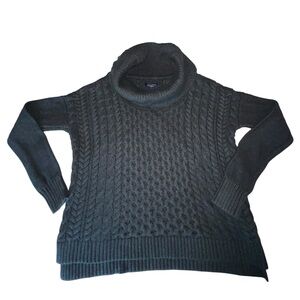 Women's grey‎ American Eagle Cable Knit Sweater with cowl neck size small